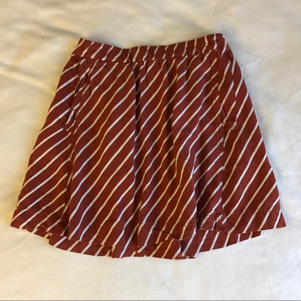 ORANGE STRIPED SKIRT